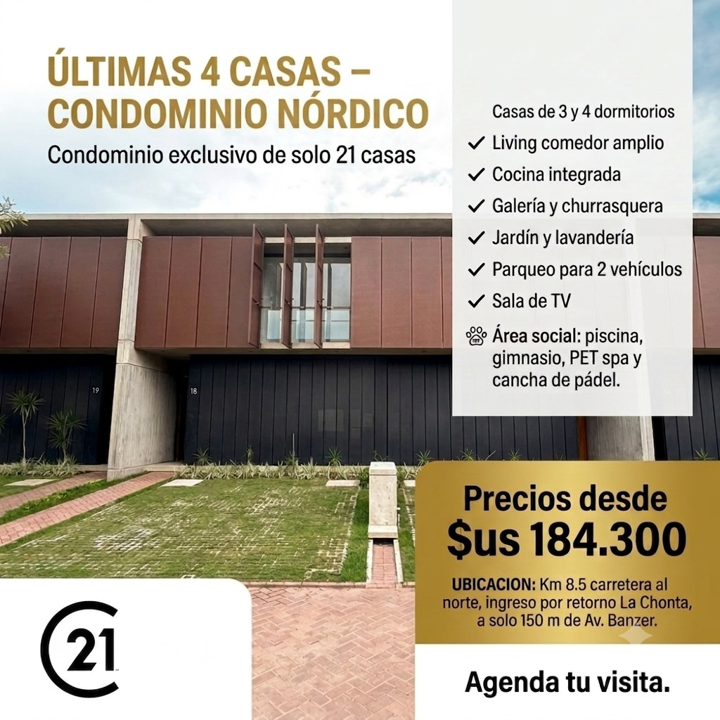 ÚLTIMAS 4 CASAS – CONDOMINIO NÓRDICO