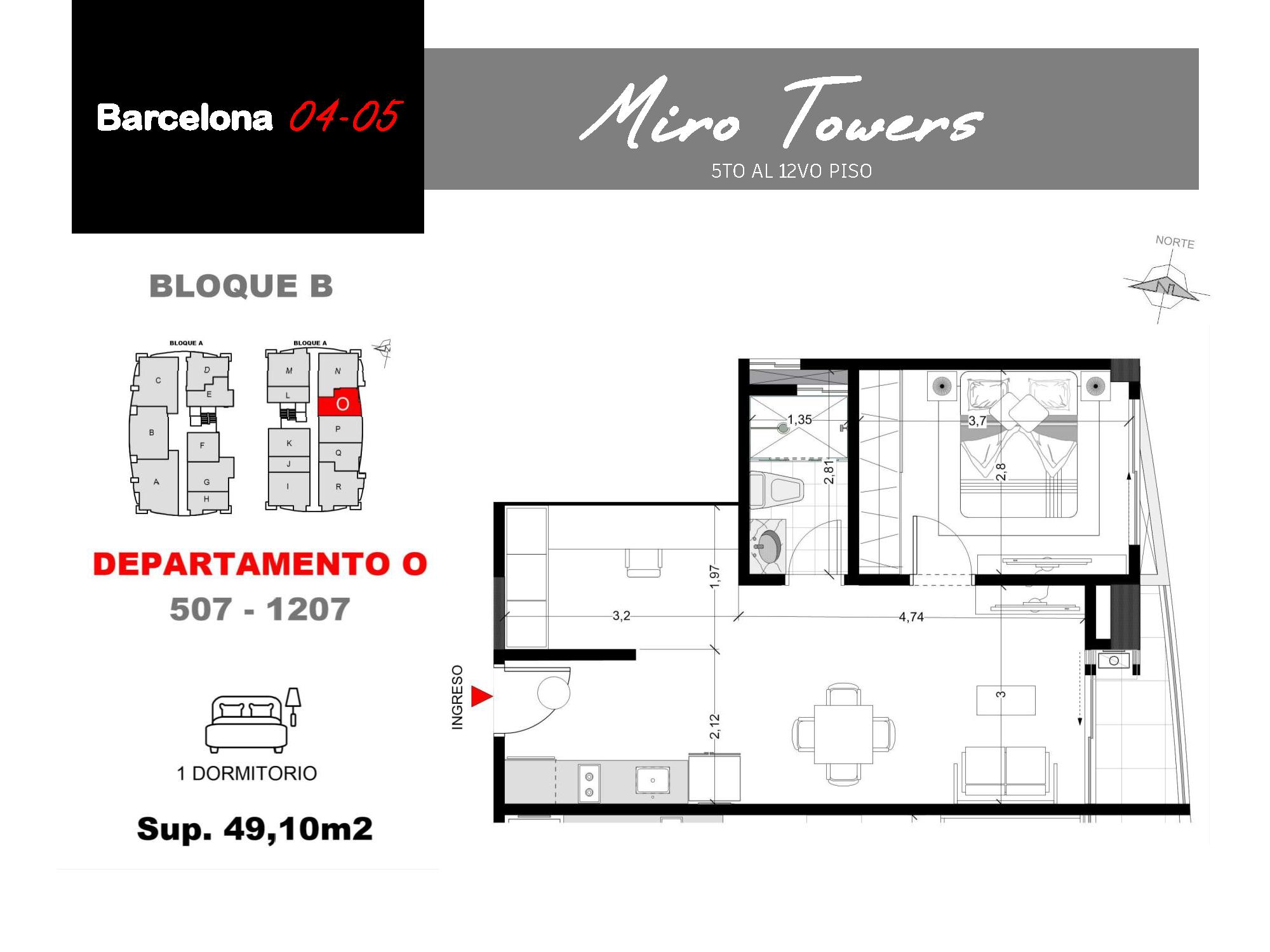 HERMOSO DEPARTAMENTO DE 1 DORMITORIO EN BARCELONA 04-05