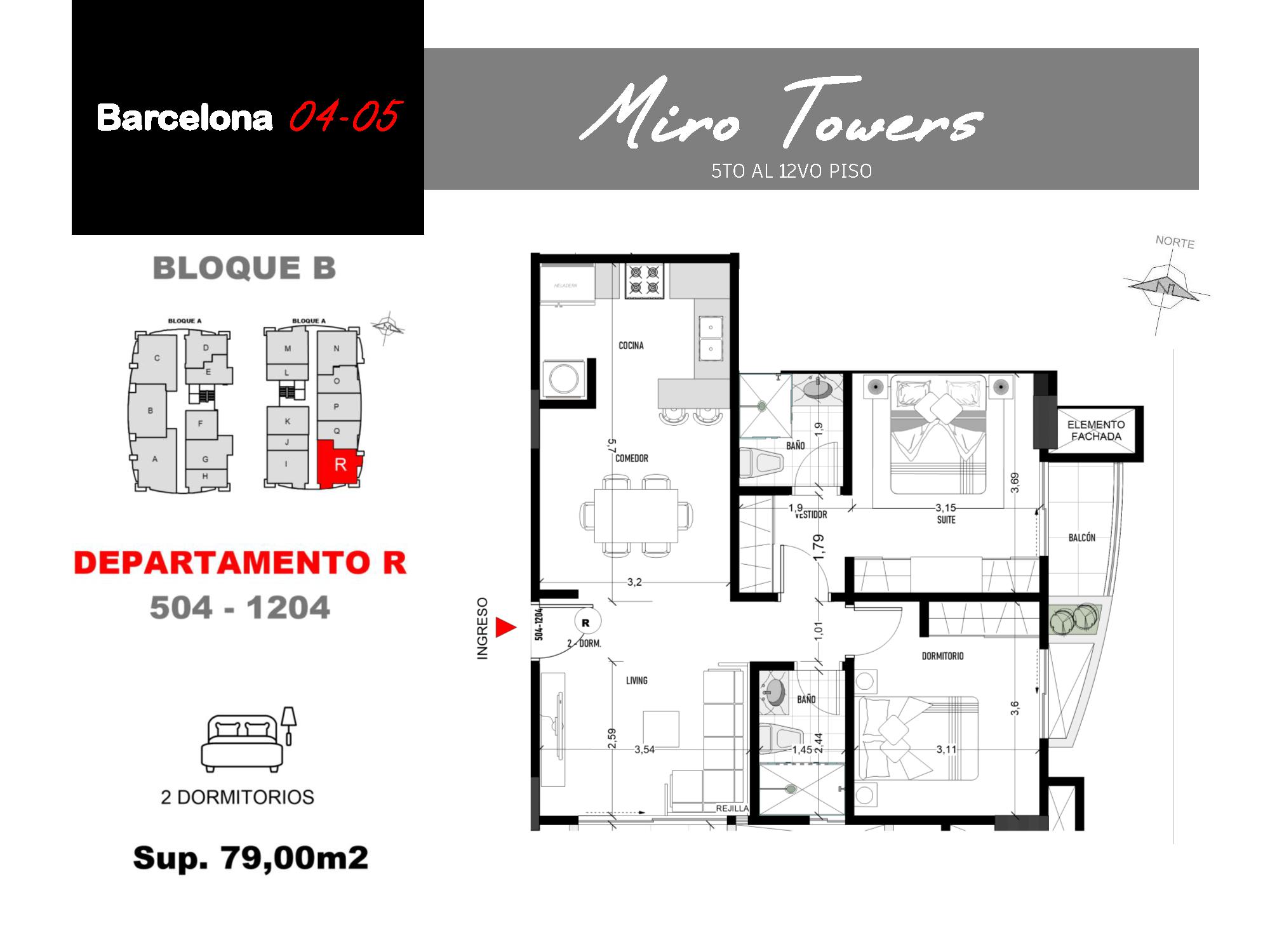HERMOSO DEPARTAMENTO DE 2 DORMITORIO EN BARCELONA 04-05